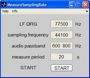 MeasureSamplingrate User Interface