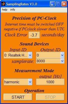 Samplingrates User Interface